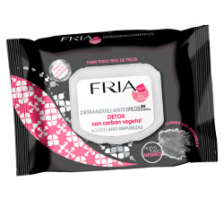 FRIA toallitas desmaquillantes detox carbón impurezas 20 uds